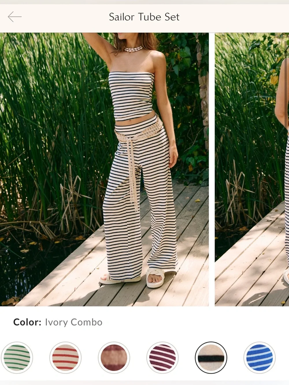 NWOT Free People Free-Est Sailor Tube Set - ivory combo - large